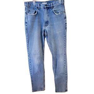 Vintage Merona 33x32 100% Cotton Well Loved Pre-Owned Jeans zip Fly Straight Leg